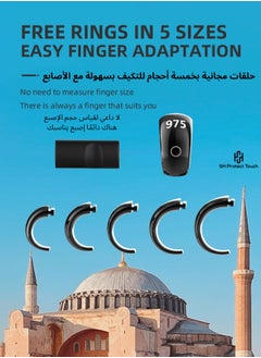 SH PROTECT TOUCH Zikr Ring Smart Tasbeeh Counter,Prayer timing reminder,OLED display,IPX67 Waterproof, wireless charging, touch buttons, and Five(5) interchangeable sizes  - Image 3