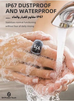 SH PROTECT TOUCH Zikr Ring Smart Tasbeeh Counter,Prayer timing reminder,OLED display,IPX67 Waterproof, wireless charging, touch buttons, and Five(5) interchangeable sizes  - Image 5