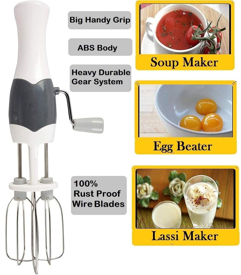 Makekartz.com Makekartzcom NonElectric Hand Beater for Whipping CreamEgg Beater Cake Whisker Lassi Butter Milk Maker Coffee Blander Liquidizing Churning Machine Plastic ManualMulticolor - Image 2