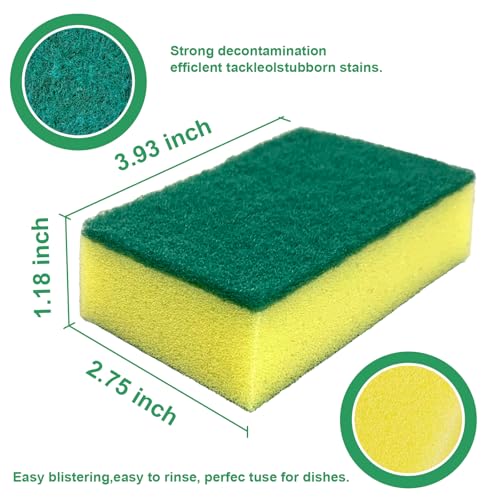 Kldnkig Cleaning Sponge,32 Pack Dual-Sided Dishwashing Sponge for Kitchen, Cleans Fast Without Scratching,Eco Safe on Non-Stick Cookware,Scrub Pads for Dishes,Pans All at Once - Image 2