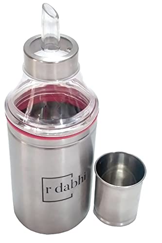 R Dabhi Oil Dispenser 500 ML Capacity Containers Stainless Steel Bottle with Plastic Transparent Nozzle for Food Making Best for KitchenBBQOutdoor CookingCampingGrillingFrying Etc 1Pc Silver - Image 2