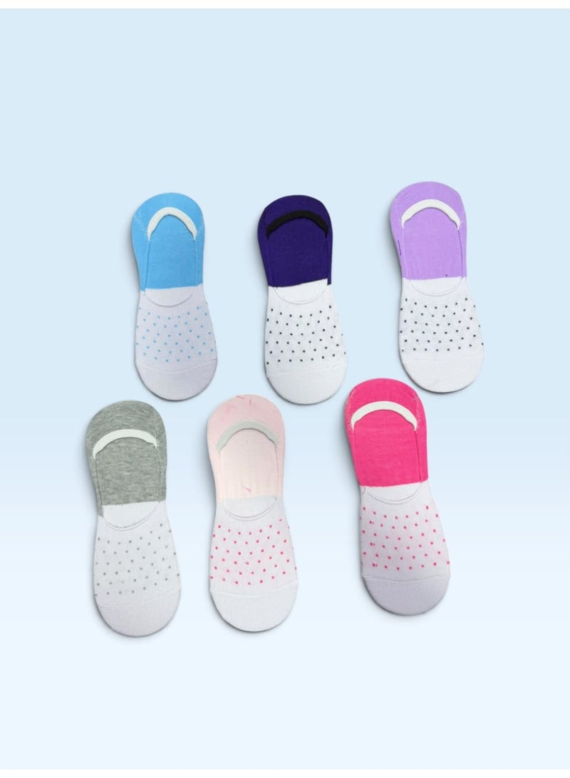 Al Fares Al Shami Women's Plain Liner Socks Pack of 6 Assorted Colors - Image 4