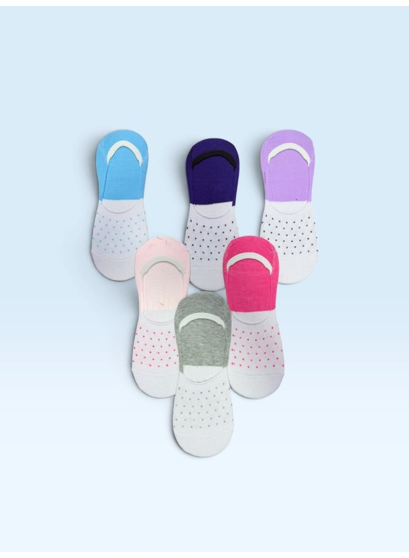 Al Fares Al Shami Women's Plain Liner Socks Pack of 6 Assorted Colors - Image 5