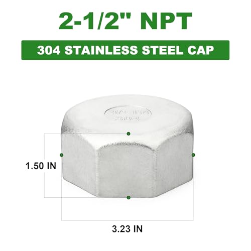 TAISHER 1PCS 304 Stainless Steel Cap Pipe Plug Socket Fitting 212 NPT Female - Image 3