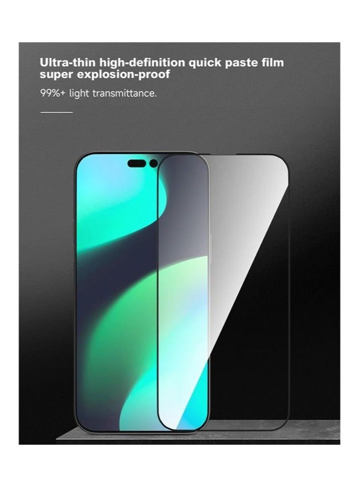 Devia Fan Series iPhone 14 Max Screen Protector Ultra Thin Protective Glass Black Frame - Image 2