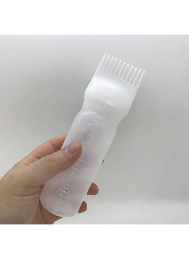 JADEWELL 4 Pack Root Comb Applicator Bottles for Hair Color Dye 6 Ounce Oil Bottle for Scalp Treament Essential and Bleach with Graduated Scale BPA Free - Image 3