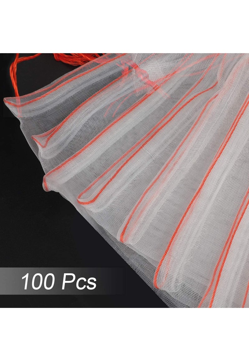 SYOSI Garden Grape Netting Bags, 100PCS 10x10 Inch Fruit Protection Bags for Fruit Trees, Fruit Mesh Cover Bags with Drawstring Protect Tomato, Guava, Flower from Birds - Image 2