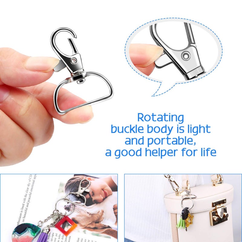 anezus Key Chain Clip Hook, Anezus D Ring Clip Keychain Lanyard Swivel Snap Hooks Clip on Key Ring for Crafts and Purse Hardware (1 inch) - Image 4