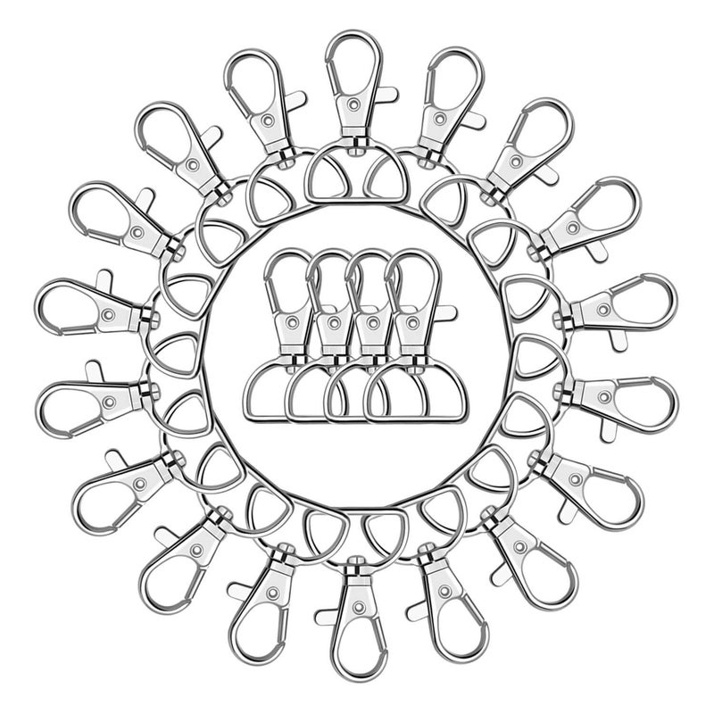 anezus Key Chain Clip Hook, Anezus D Ring Clip Keychain Lanyard Swivel Snap Hooks Clip on Key Ring for Crafts and Purse Hardware (1 inch) - Image 1