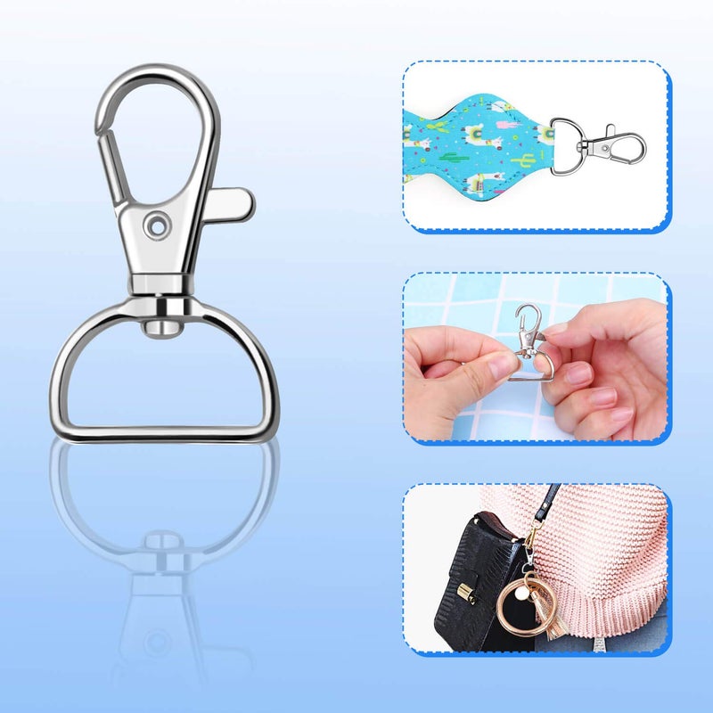 anezus Key Chain Clip Hook, Anezus D Ring Clip Keychain Lanyard Swivel Snap Hooks Clip on Key Ring for Crafts and Purse Hardware (1 inch) - Image 5