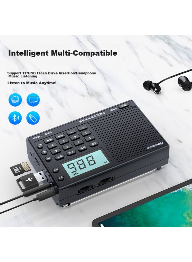 Newmine Newman N12 Radio, Mini Portable Listening Device For Elderly, Fm Tuning, Small Music Player, Rechargeable, Card-insertable, For Listening To Songs, Evaluating Books, And Opera, Deep Space Gray Upgraded Version - Image 4