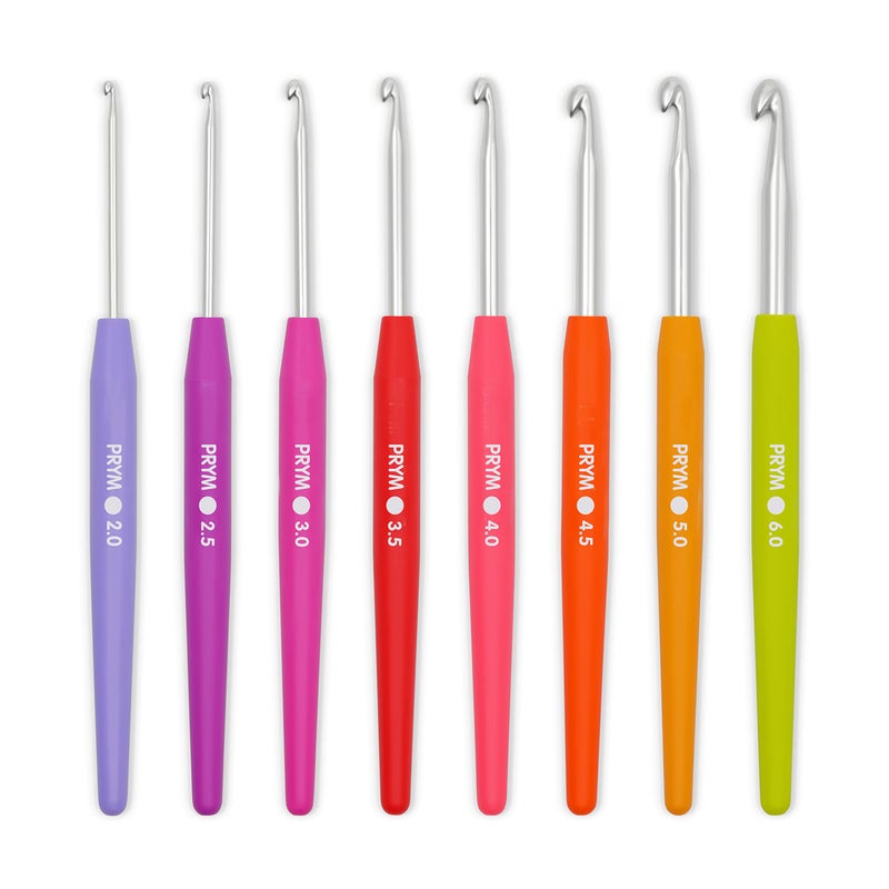 Prym Soft Grip Aluminum Crochet Hook Set, 2-6mm - Image 1