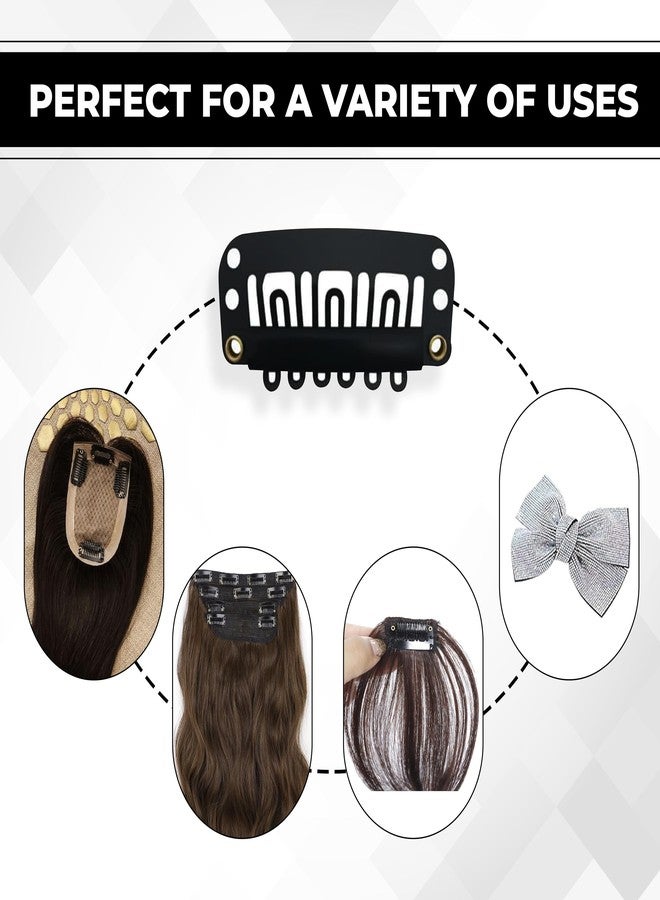 Beuni Hair Extension Clips for Women & Hair Clip for Men | Easy Sew-On Wig & Hair Patch Clips | Rust-Resistant Stainless Steel | Soft Silicone Grip | Durable & Comfortable | 12 PCS - Image 5