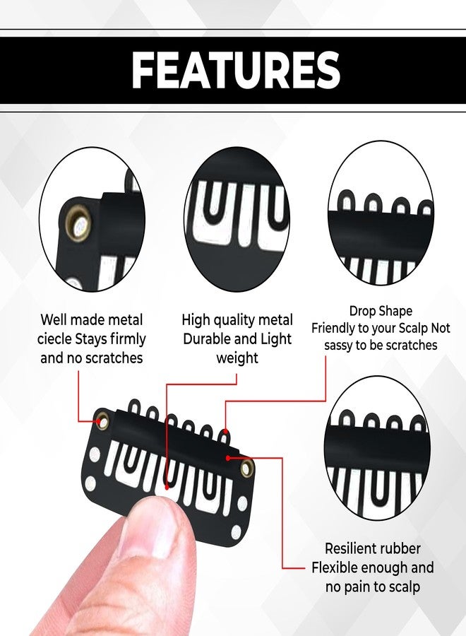 Beuni Hair Extension Clips for Women & Hair Clip for Men | Easy Sew-On Wig & Hair Patch Clips | Rust-Resistant Stainless Steel | Soft Silicone Grip | Durable & Comfortable | 12 PCS - Image 2