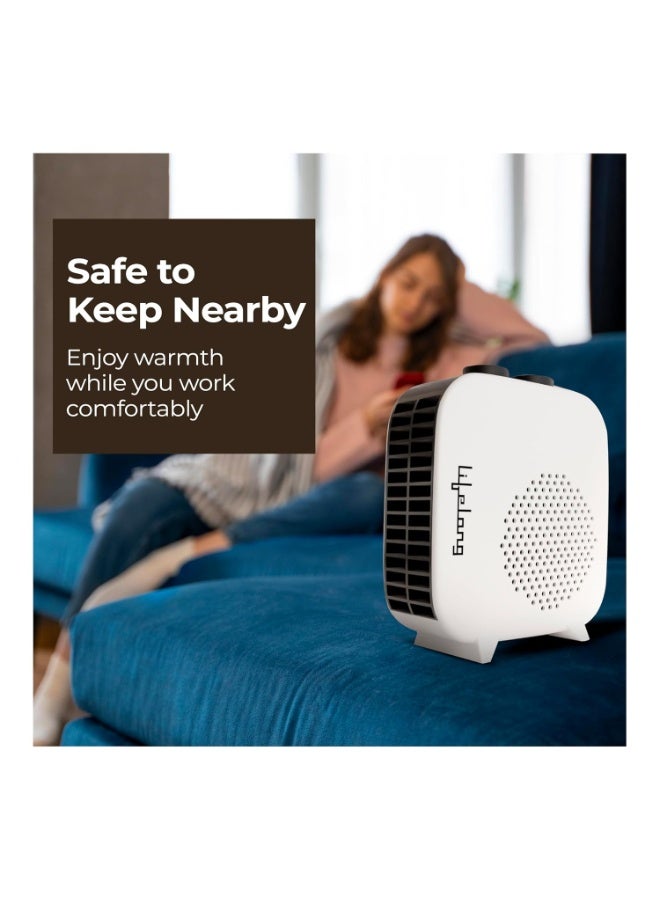 Lifelong Infinia Plus Room Heater for Home, 2000-Watt Blower Heater, ISI Certified Fan Heater, Two-Heat Settings, Adjustable Thermostat , White - Image 3