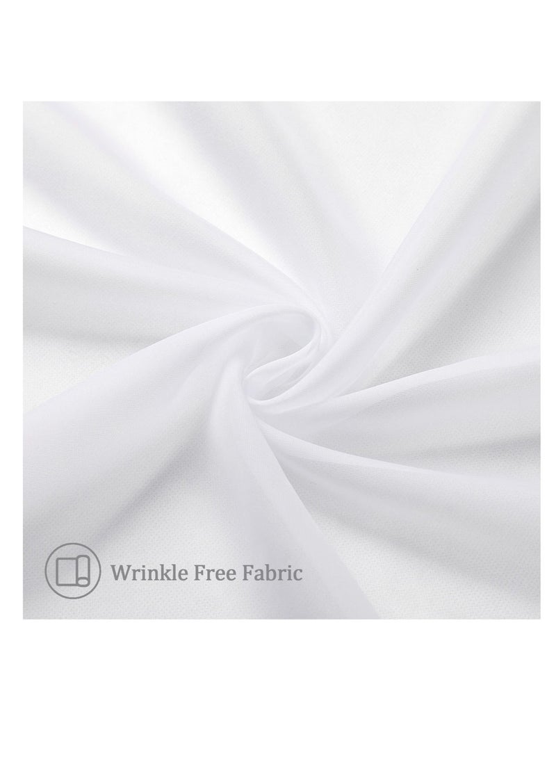 Excefore - Sheer Curtains for Living Room, White Farmhouse Sheer Window Curtains, Privacy Semitransparent Linen Fabric Curtains, Light & Airy, for Living Room, Bedroom & Farmhouse, W100 x L200 CM - Image 1