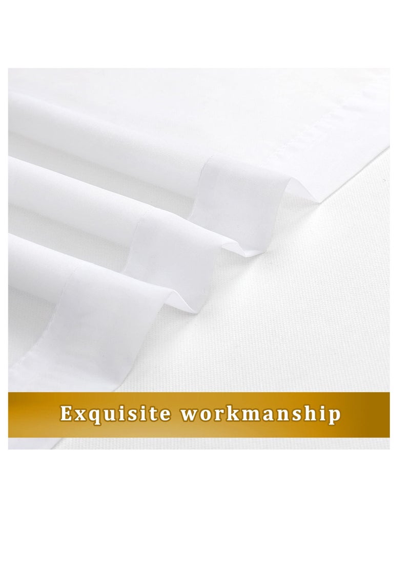 Excefore - Sheer Curtains for Living Room, White Farmhouse Sheer Window Curtains, Privacy Semitransparent Linen Fabric Curtains, Light & Airy, for Living Room, Bedroom & Farmhouse, W100 x L200 CM - Image 1