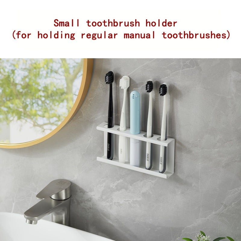 Wall Mounted Toothpaste Toothbrush Holder No Drilling Space Saving AYT 10158 Black - Image 2