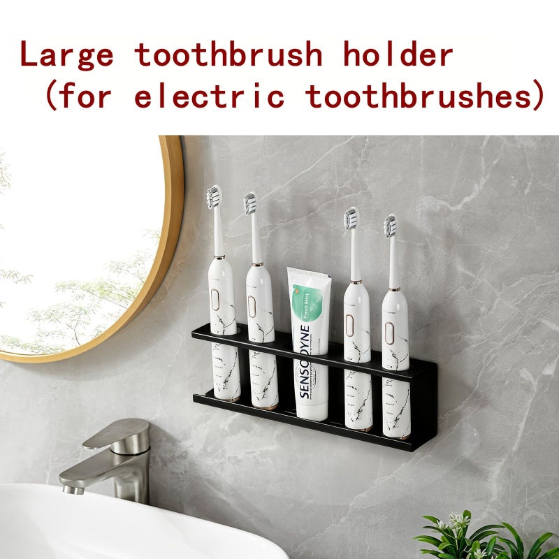 Wall Mounted Toothpaste Toothbrush Holder No Drilling Space Saving AYT 10158 Black - Image 4