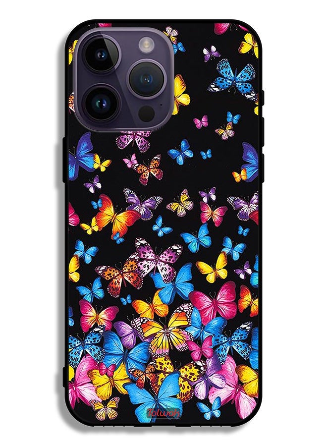 Tolwak Apple iPhone 14 Pro Max Protective Case Colorful Butterflies - Image 2