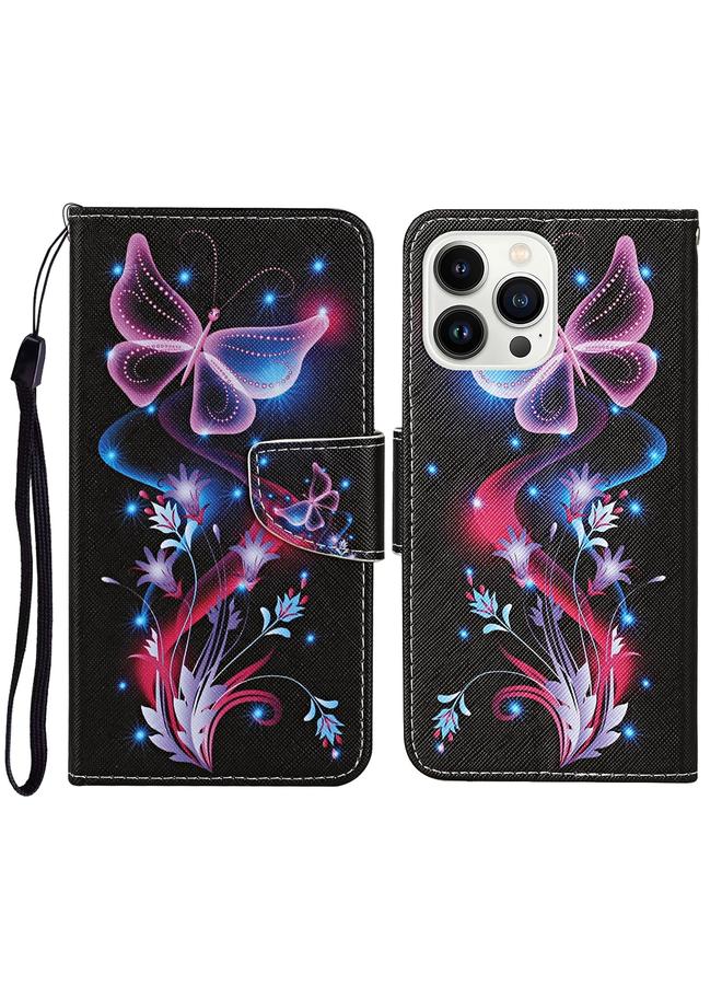 اس-توب جراب هاتف iPhone 16 Pro Max من الجلد القابل للطي برسومات ملونة ثلاثية الأبعاد - Image 1