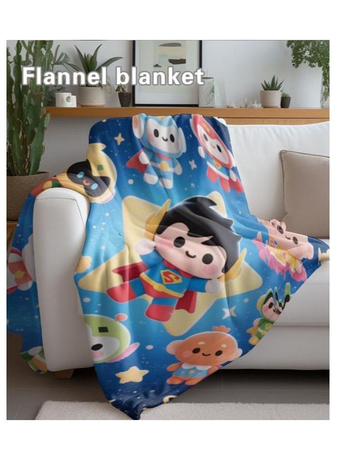 general Children's or student cartoon flannel thin blanket (warm and comfortable, suitable for sleep, games) 100cm*150cm - 614 - Image 1