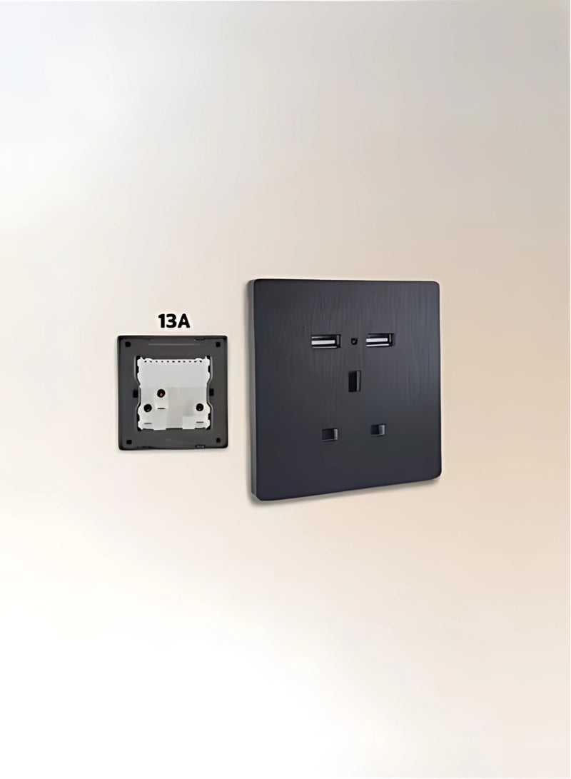 هابي لايت فيش 13 امبير + USB (بدون مفتاح) اسود 