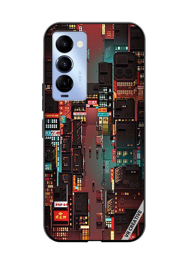 VR CREATIVE Protective Case Cover For Tecno Camon 18/18 P Street Of Tokyo Design Multicolour - Image 1
