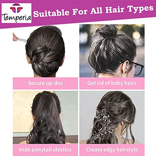 Temperia Bobby Hair Pins for Women & Girls (Pack of 50) | Stylish Bob Hairpins for Hairstyling | Hair Styling Accessories Clips (Black) - Image 3