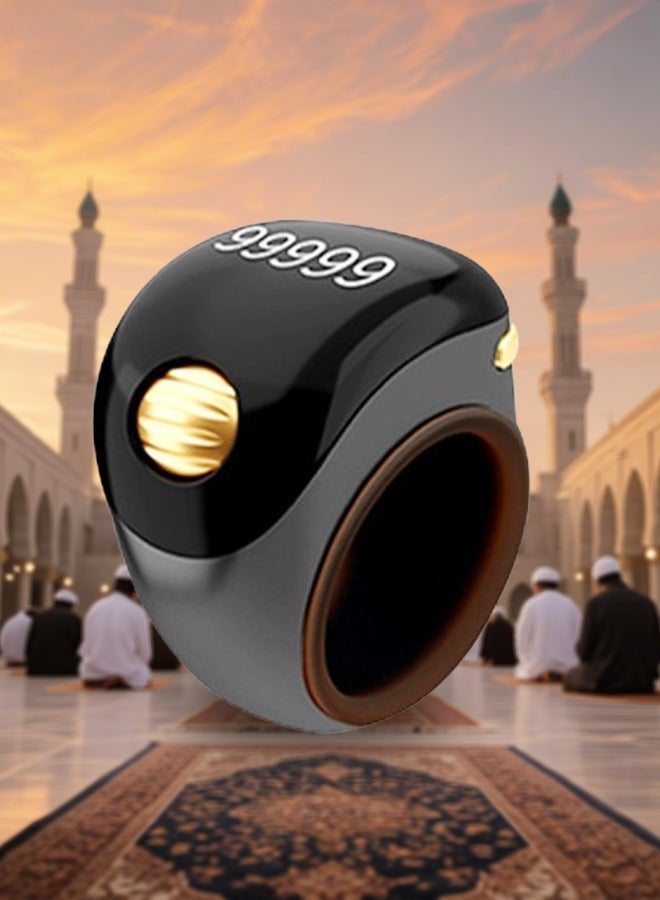 Tasbeeh Ring, Waterproof Zikr Ring, Vibration Smart Counter with OLED HD Display, Suitable for Prayer and Meditation Enthusiasts  - Image 1