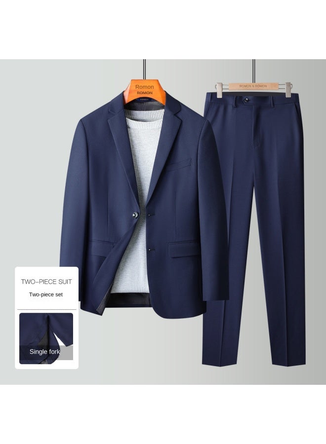 ROMON 【top + Pants】بدلة زفاف رجالية، بدلة رجالية رسمية وعادية للعمل، بدلة العريس - Image 2