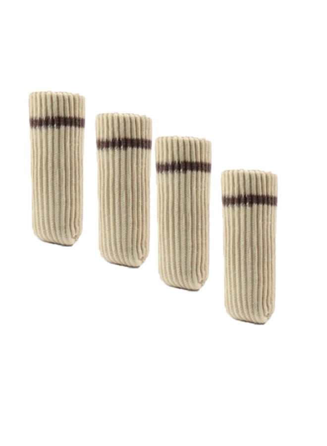 16pcs Furniture Leg Protectors , Protectors Knitted Chair Leg Cover Moving Easily and Reduce Noise Wood Floor Protectors（Beige） - Image 4