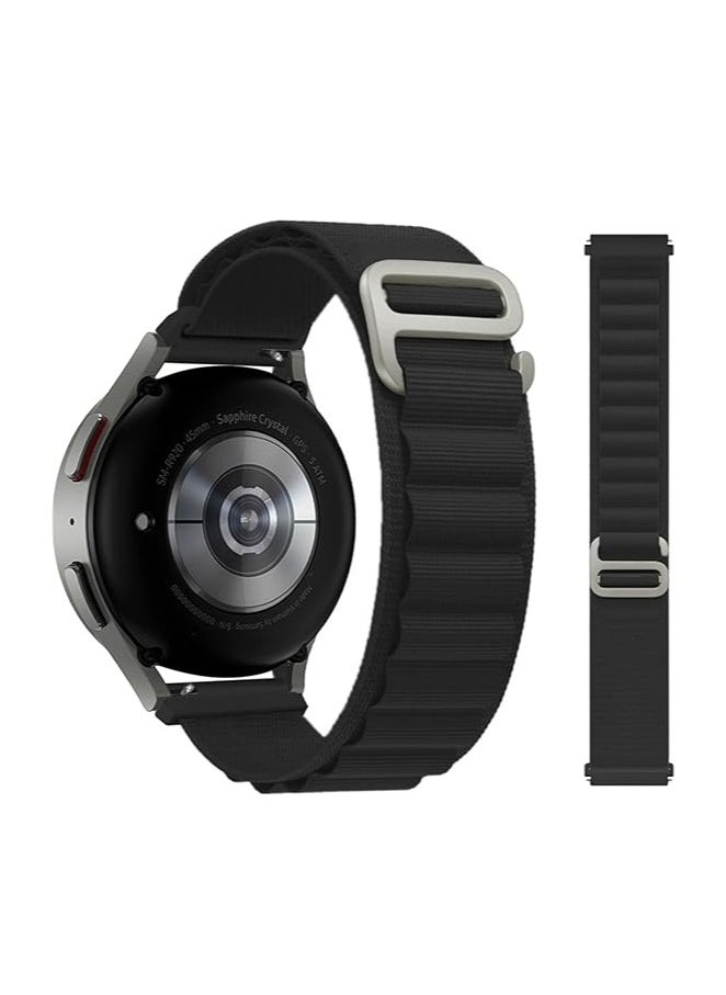 Generic Durable Band 22 Compatible with Huawei Watch /GT2 / GT2 PRO / GT Runner / GT3 / GT3 Pro / GT4 / GT4 Pro / GT1 46mm, TenTech Knitted Alpine Loop Sports Band – Black  - Image 1