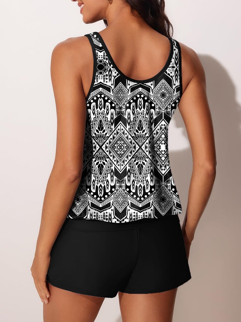 Summer Mae Blouson Women's Tankini Swimsuits Tummy Control Modest 2026 Two Piece with Sporty Pockets Bathing Suits Religious Customs Medium - Image 2