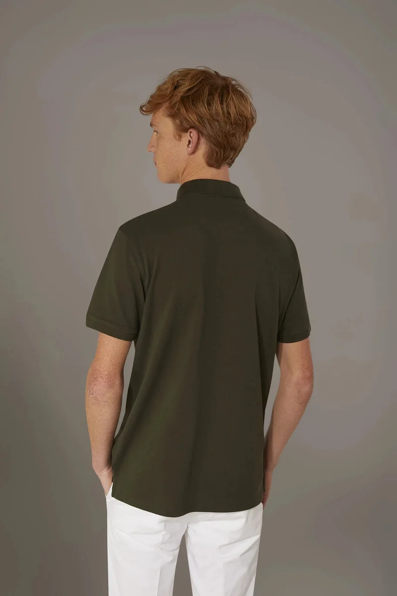 Doppelganger Green Short sleeve polo 100% cotton piquet - Military for Men | Best Price UAE