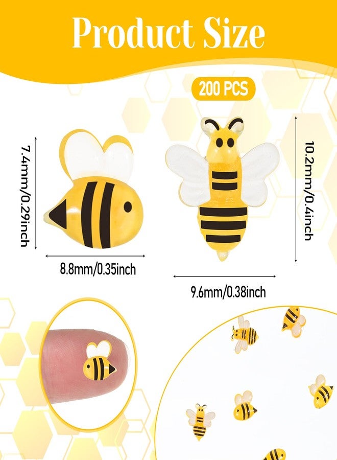 Azefnuhk 200Pcs Mini Resin Bees for Decoration, Tiny Animal Miniatures Things Micro Landscaping 3D Flatback Bee Embellishments for Crafts, Fairy Garden, Summer Honey Themed Party, Art DIY, Baby Shower - Image 2