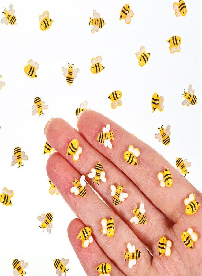 Azefnuhk 200Pcs Mini Resin Bees for Decoration, Tiny Animal Miniatures Things Micro Landscaping 3D Flatback Bee Embellishments for Crafts, Fairy Garden, Summer Honey Themed Party, Art DIY, Baby Shower - Image 1