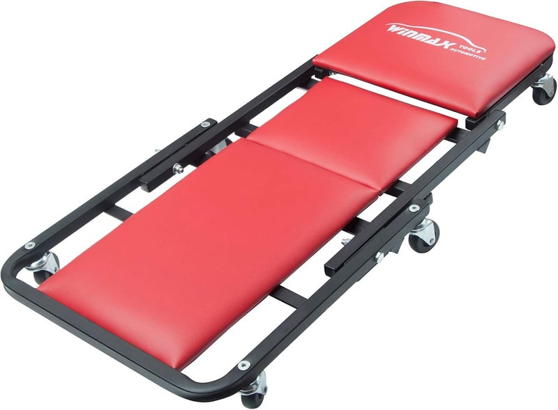 WINTOOLS 41" Foldable Heavy Duty Z Creeper Seat Rolling Chair Mechanics Garage 2 in 1 Work Bench - Image 1