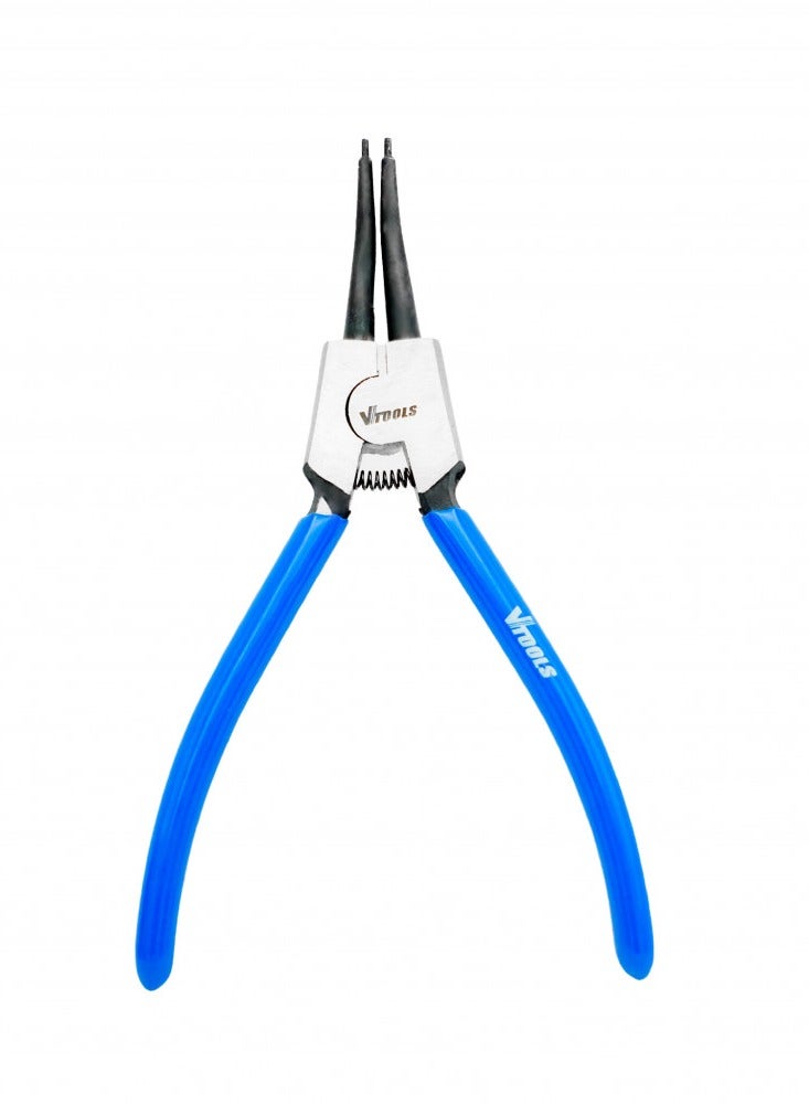 VTOOLS Inch Carbon Steel External Circlip Plier With Straight Tips, Heavy Duty Retaining Ring Pliers, Black With Blue PVC Dipped Handle - Image 2