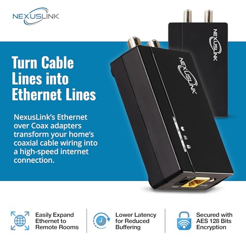 Nexuslink G.hn Ethernet Over Coax Adapter Kit - 1.2Gbps Network for Unused/Dark Coax - Secure Wired Connection for Gaming & Streaming - Easy Setup - Not for Cable TV/Internet - 2 Units (GCA-1200-KIT) - Image 2