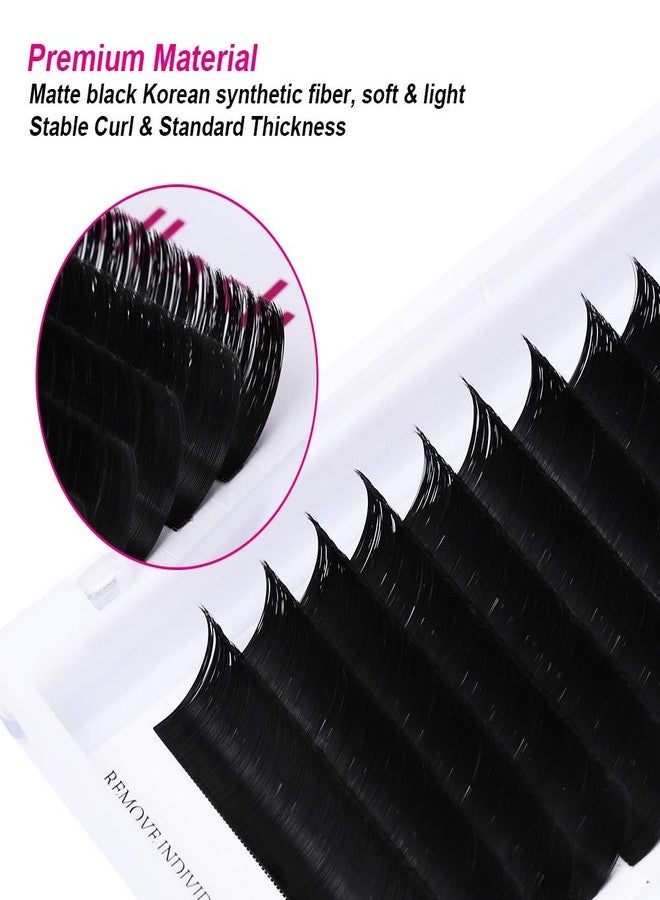 FADLASH Lash Extensions C Curl 0.07 16mm Self Fanning Lashes Black Easy Fans Eyelash Extensions Supplies (0.07-C, 16mm) - Image 4