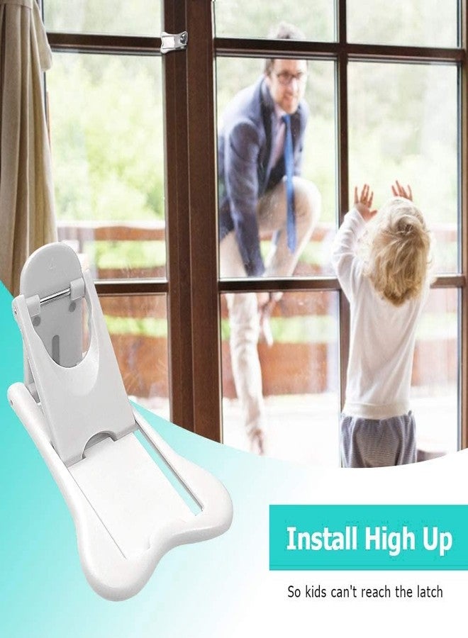 SIYANSHU Sliding Door Locks for Toddler Proofing, Child Safety Locks, 3M Strong Adhesive Sliding Door Child Lock for Stop Toddlers and Pets Opening Sliding, Suitable for Door Patio Closet Shower Shutter (White, Pack Of-2) - Image 4