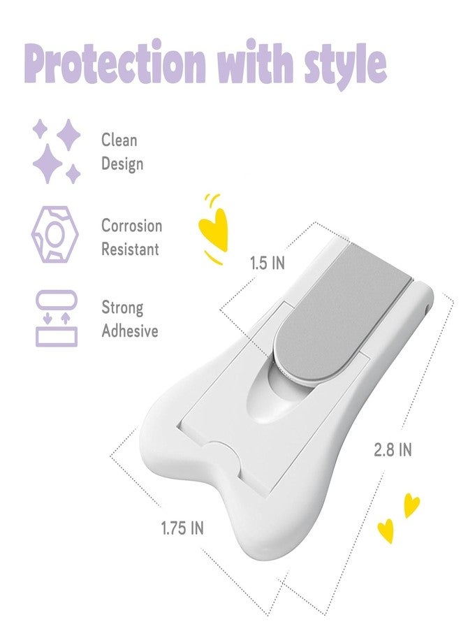 SIYANSHU Sliding Door Locks for Toddler Proofing, Child Safety Locks, 3M Strong Adhesive Sliding Door Child Lock for Stop Toddlers and Pets Opening Sliding, Suitable for Door Patio Closet Shower Shutter (White, Pack Of-2) - Image 2