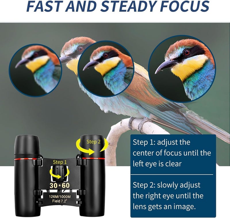 NESTIFY Binoculars for Long Distance 30x60 Adjustable Lens for Clear Vision Professional Telescopic Durbin for Adults and Children Bird Watching Travel Sightseeing Trekking Sports Binoculars for Kids - Image 5