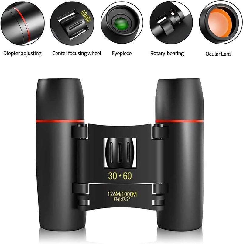 NESTIFY Binoculars for Long Distance 30x60 Adjustable Lens for Clear Vision Professional Telescopic Durbin for Adults and Children Bird Watching Travel Sightseeing Trekking Sports Binoculars for Kids - Image 4