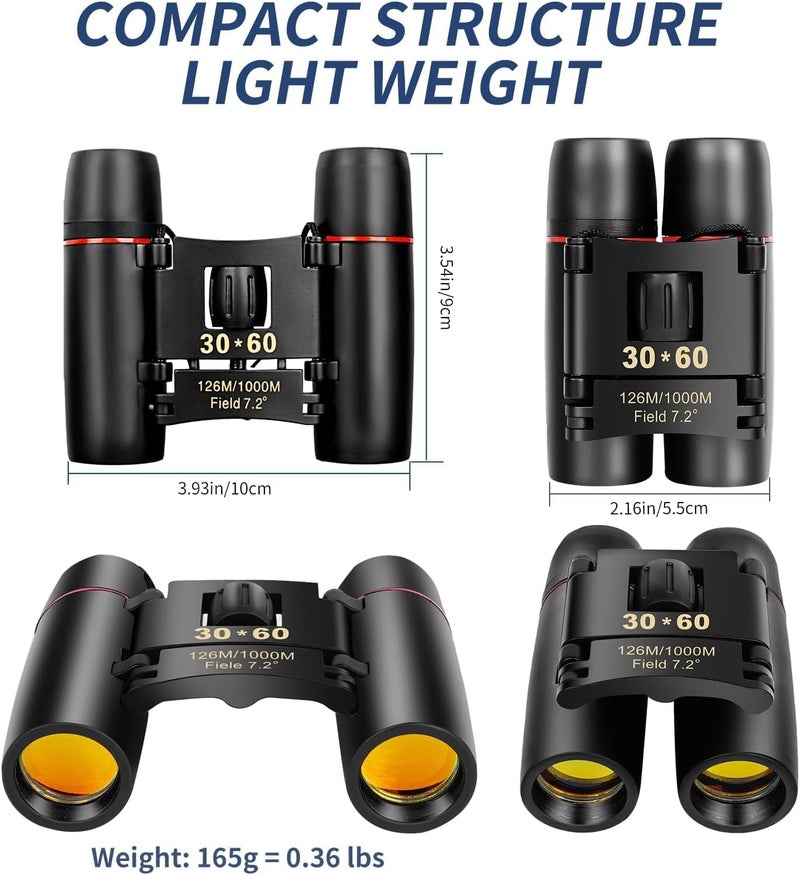 NESTIFY Binoculars for Long Distance 30x60 Adjustable Lens for Clear Vision Professional Telescopic Durbin for Adults and Children Bird Watching Travel Sightseeing Trekking Sports Binoculars for Kids - Image 2