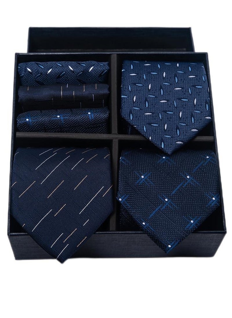 Generic 6pcs men's gift box set 3 ties 3 chest scarves fashion business tie square scarf set  - Image 1