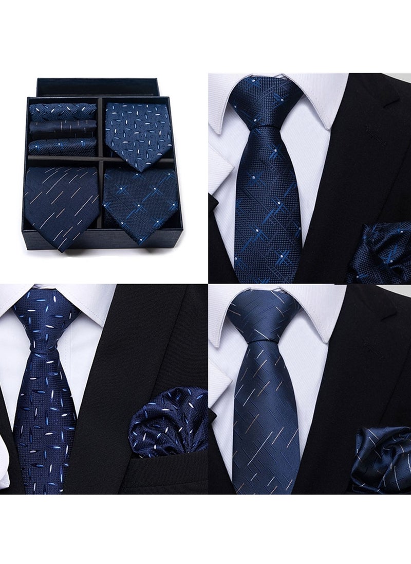 Generic 6pcs men's gift box set 3 ties 3 chest scarves fashion business tie square scarf set  - Image 2