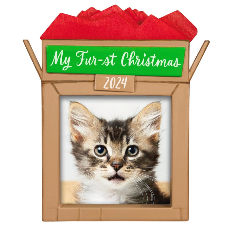 Hallmark Keepsake Christmas Ornament 2024  Pet's Fur-st Christmas 2024 Photo Frame  Pet Gifts - Image 1