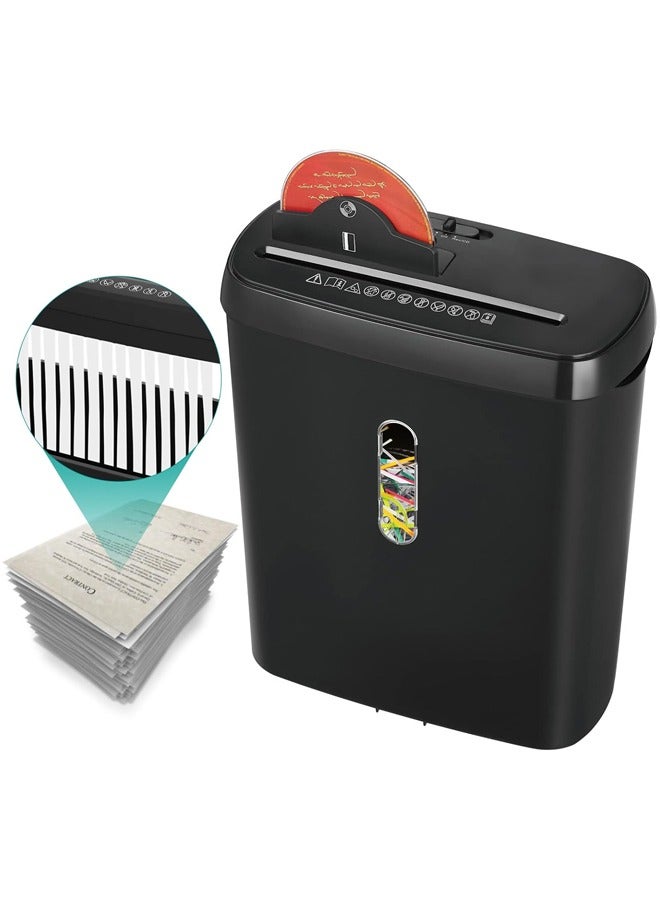 إل&إي آلة تقطيع ورق، 8 ورقات تقطيع شرائح لأقراص CD وبطاقات الائتمان للاستخدام المنزلي والمكتبي، آلة تقطيع مع حماية من الحرارة الزائدة والحمل الزائد، سلة تخزين سعة 1.2 لتر - Image 1